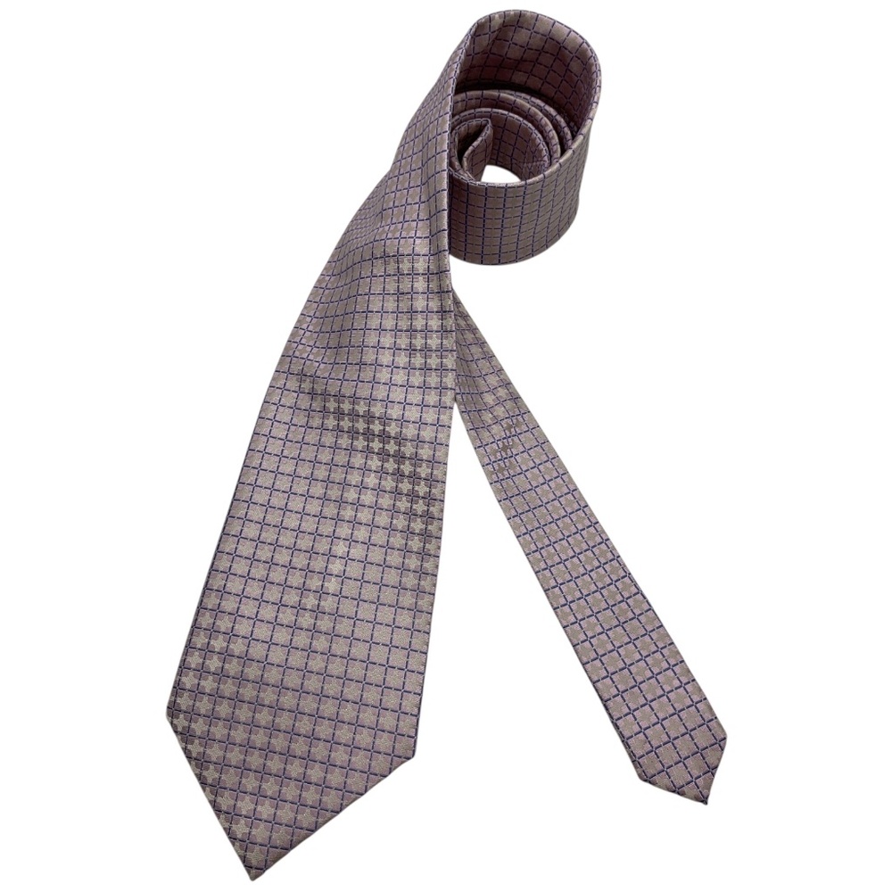 LAURA BIAGIOTTI Pink/Purple Geometric Silk LUXURY Tie HANDMADE